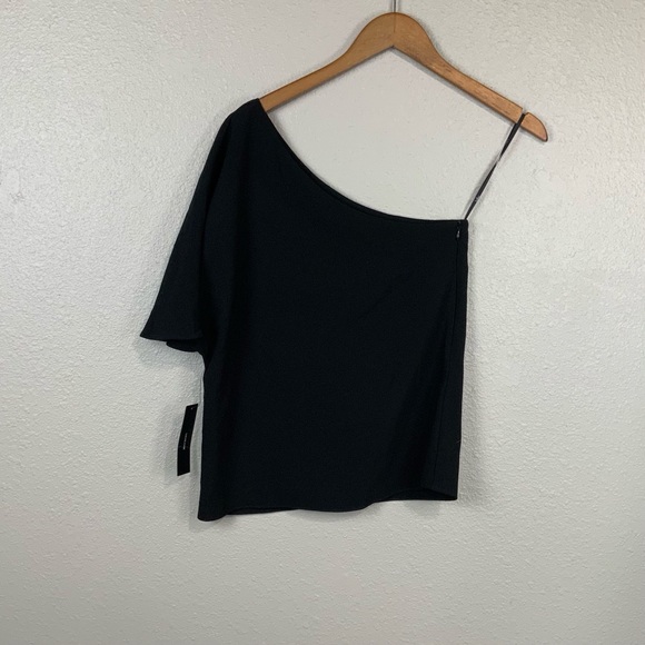 LuLu's Black Onto Something Black One-Shoulder Top - Picture 1 of 7